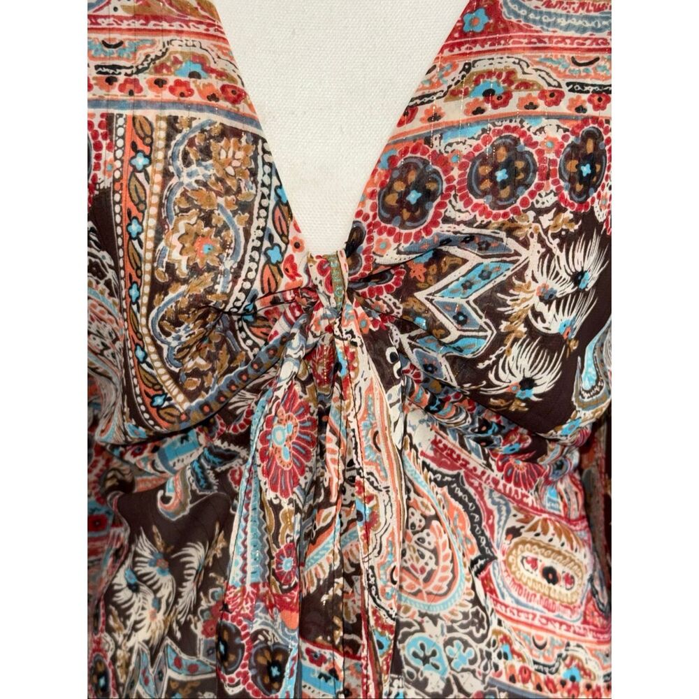 Lane Bryant Semi Sheer Boho Scarf Top Tunic Sz 18/20 2X - Picture 5 of 14
